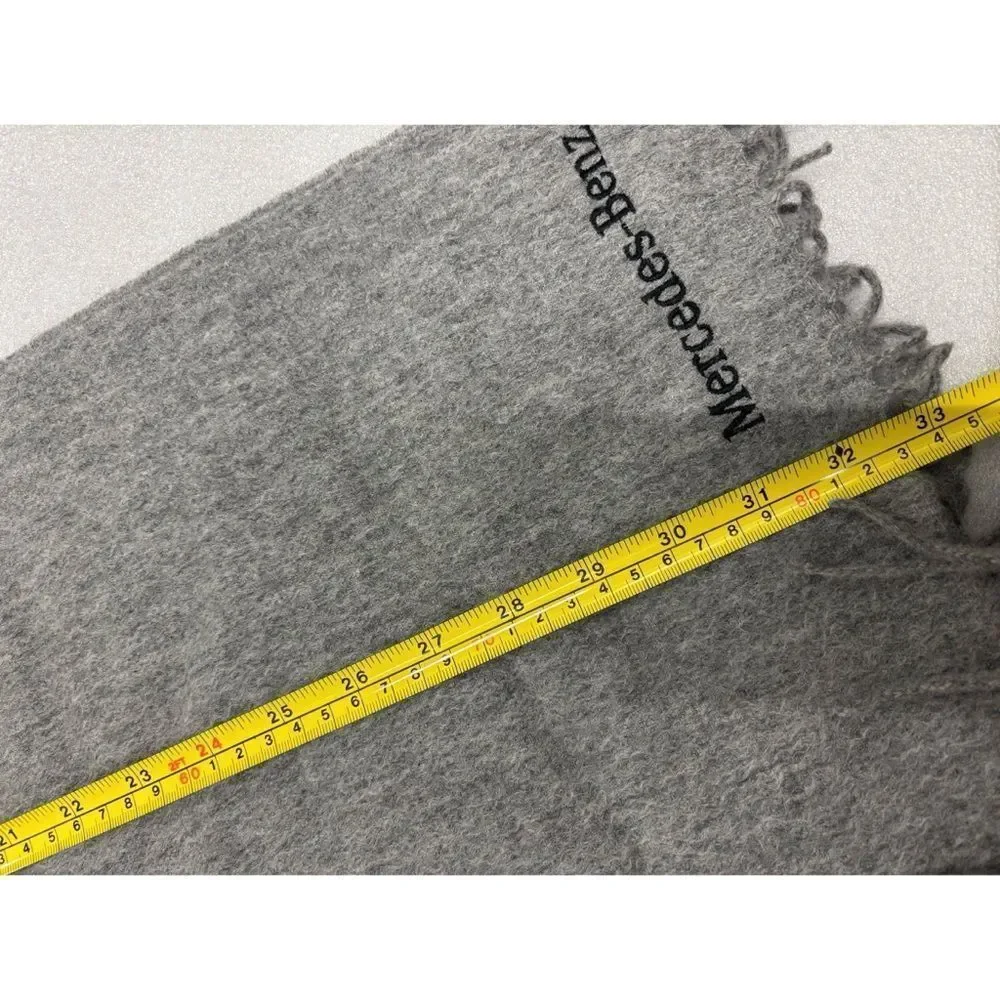 Simplicity Elegant Mercedes- Benz Wool Gray Men's Scarf 66” Long / NWT
